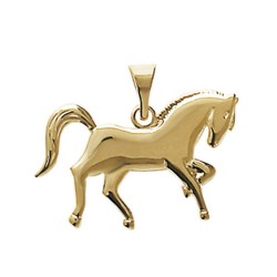 Pendentif plaqué or cheval ciselé équitation mode obrillant-bijoux