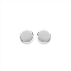 Boucles d'oreilles puces en argent massif 925/1000 rhodié pastilles cercles 6 mm obrillant-bijoux