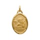 Pendentif plaqué or médaille ovale ange obrillant-bijoux