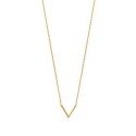 Collier en plaqué or motif V finement ciselé style tendance et mode
