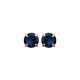 Boucles d'oreilles puces plaqué or pierre ronde cristal bleu 4 mm obrillant-bijoux
