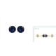 Boucles d'oreilles puces plaqué or pierre ronde cristal bleu 4 mm obrillant-bijoux