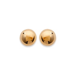 Puces d'oreilles en plaqué or boule 6 mm obrillant-bijoux