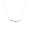 Collier en argent 925/1000 rhodié câble nylon fil de pêche barrette pavé en zirconium blanc