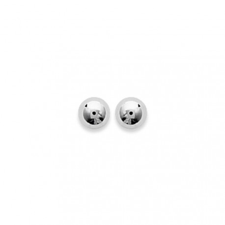 Boucles d'oreilles puces en argent rhodié petite boule 3 mm obrillant-bijoux