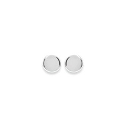 Boucles d'oreilles puces en argent massif 925/1000 rhodié pastilles cercles 4 mm obrillant-bijoux