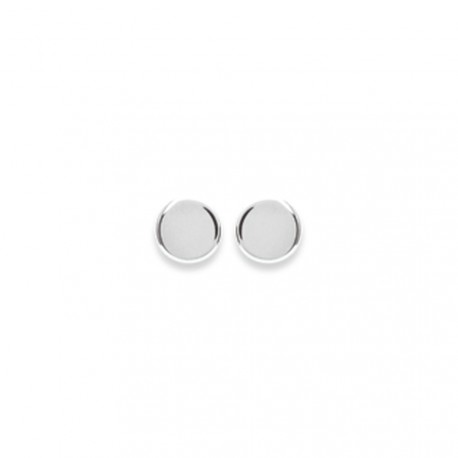 Boucles d'oreilles puces en argent massif 925/1000 rhodié pastilles cercles 4 mm obrillant-bijoux