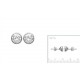 Puces d'oreilles en argent 925/000 rhodié pierre sertie clos 6 mm en zirconium blanc obrillant-bijoux