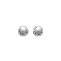 Puces d'oreilles en argent rhodié petite boule 5 mm obrillant-bijoux