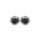 Puces d'oreilles en argent 925/000 rhodié pierre sertie clos en zirconium noir obrillant-bijoux