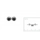 Puces d'oreilles en argent 925/000 rhodié pierre sertie clos en zirconium noir obrillant-bijoux