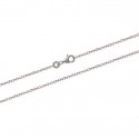 Chaîne de cheville en argent massif 925/1000 rhodié fine maille forçat diamantée