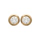 Boucles d'oreilles puces plaqué or pierre sertie zirconium blanc 4 mm obrillant-bijoux