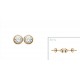 Boucles d'oreilles puces plaqué or pierre sertie zirconium blanc 4 mm obrillant-bijoux
