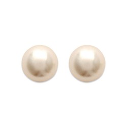 Puces d'oreilles en plaqué or perle synthèse majorque 4 mm obrillant-bijoux