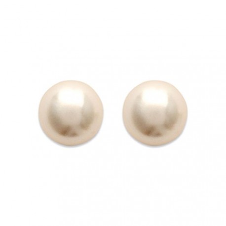 Puces d'oreilles en plaqué or perle synthèse majorque 4 mm obrillant-bijoux