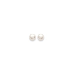 Puces d'oreilles en plaqué or perle beige de synthèse 4 mm obrillant-bijoux