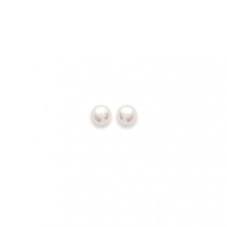 Puces d'oreilles en plaqué or perle beige de synthèse 4 mm obrillant-bijoux