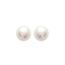 Puces d'oreilles en plaqué or perle beige de synthèse 8 mm obrillant-bijoux
