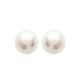 Puces d'oreilles en plaqué or perle beige de synthèse 10 mm obrillant-bijoux