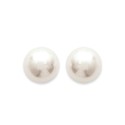 Puces d'oreilles en plaqué or perle beige de synthèse 10 mm