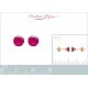 Boucles d'oreilles puces plaqué or pierre ronde zirconium rose 6 mm obrillant-bijoux