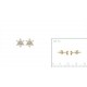 Boucles d'oreilles puces plaqué or étoile pavé zirconium blanc pierre noire obrillant-bijoux