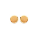 Puces d'oreilles pour femme en plaqué or pastilles rondes 6 mm