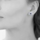 Puces d'oreilles en plaqué or carré pierre en cristal bleu pavé en zirconium obrillant-bijoux