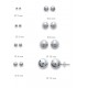 Puces d'oreilles en argent rhodié petite boule 10 mm obrillant-bijoux