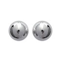 Puces d'oreilles en argent rhodié boule 12 mm
