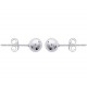 Puces d'oreilles en argent rhodié petite boule 12 mm obrillant-bijoux