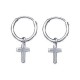 Créoles argent 925 croix pendante 12 mm obrillant-bijoux