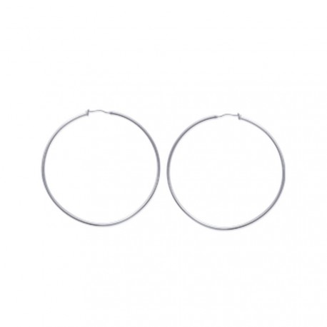 Créoles en acier inoxydable anneaux 2 mm fil rond 70 mm obrillant-bijoux