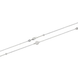 Bracelet en argent 925/000 rhodié pastille cercle pavé en pierres zirconium blanc obrillant-bijoux