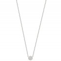 Collier en argent 925/000 rhodié pastille cercle pavé en zirconium blanc