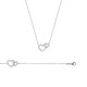 Collier en argent 925/000 rhodié coeurs entrelacés pavé en pierres zirconium blanc obrillant-bijoux