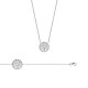 Collier en argent 925/000 rhodié anneau arbre de vie pavé en zirconium blanc obrillant-bijoux