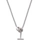 Collier en argent 925/000 rhodié anneaux entrelacé pavé zirconium fermoir cabillaud obrillant-bijoux
