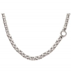 Collier argent 925/000 rhodié maille large jaseron obrillant-bijoux
