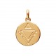 Pendentif en plaqué or petite médaille triangles ciselés obrillant-bijoux