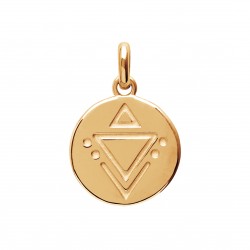 Pendentif en plaqué or petite médaille triangles ciselés obrillant-bijoux