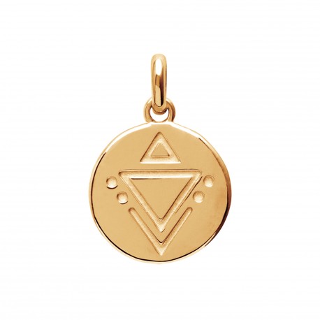 Pendentif en plaqué or petite médaille triangles ciselés obrillant-bijoux