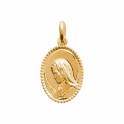Pendentif en plaqué or médaille ovale vierge Marie obrillant-bijoux