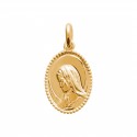 Pendentif en plaqué or médaille ovale Vierge Marie