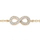 Bracelet en plaqué or nœud infini pavé en pierres zirconium blanc obrillant-bijoux