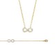 Bracelet en plaqué or nœud infini pavé en pierres zirconium blanc obrillant-bijoux