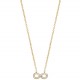 Collier en plaqué or nœud infini pavé en pierres zirconium blanc obrillant-bijoux
