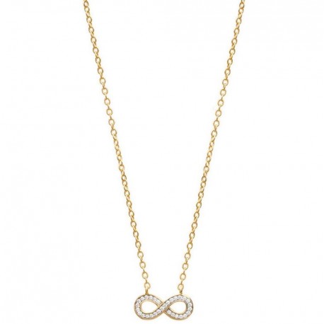 Collier en plaqué or nœud infini pavé en pierres zirconium blanc obrillant-bijoux