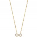 Collier en plaqué or nœud infini pavé en pierres zirconium blanc